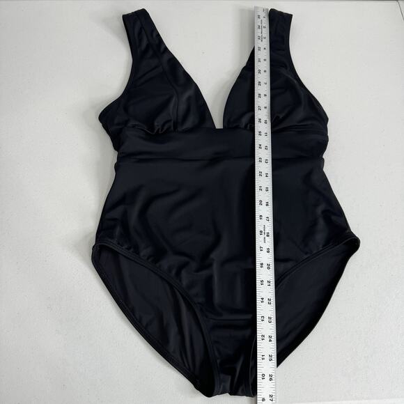 Andie One Piece Swimsuit Womens Medium Black Plunge V Neck Monique Bathing Suit - Picture 4 of 15